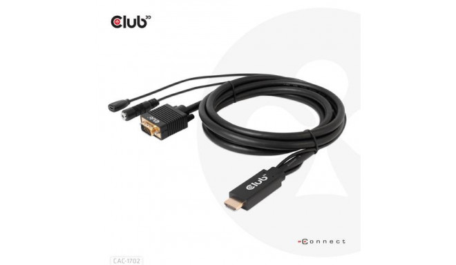 CLUB3D HDMI to VGA Cable M/M 2m/6.56ft 28AWG