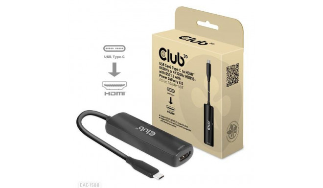 CLUB3D USB Gen2 Type-C to HDMI™ 8K60Hz or 4K120Hz HDR10+ with DSC1.2 with Power Delivery 3.0 Active 