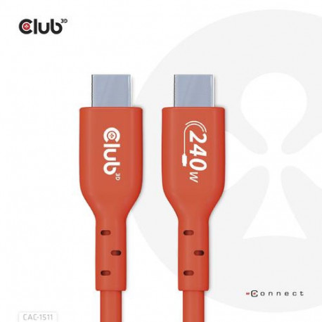 CLUB3D USB2 Type-C Bi-Directional USB-IF Certified Cable Data 480Mb, PD 240W(48V/5A) EPR M/M 1m / 3.
