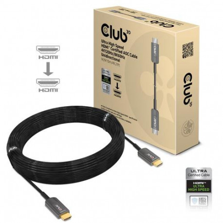 CLUB3D Ultra High Speed HDMI™ Certified AOC Cable 4K120Hz/8K60Hz Unidirectional M/M 15m/49.21ft