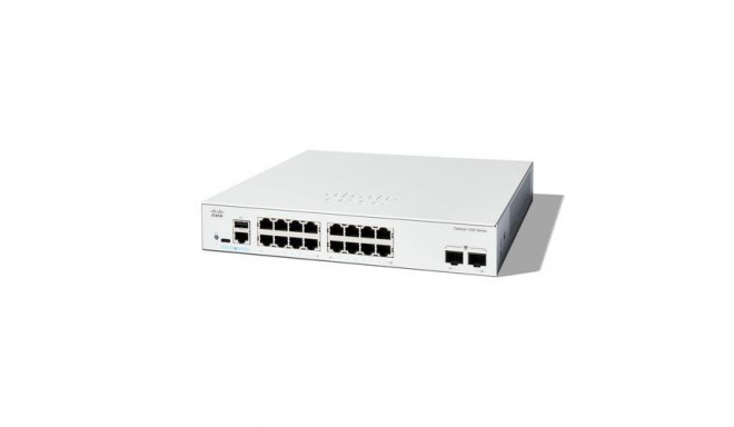 Cisco Catalyst 1200-16T-2G Smart Switch, 16 Port GE, 2x1GE SFP, Limited Lifetime Protection (C1200-1