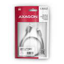 Axagon BUMM-AM10AB HQ cable Micro USB &lt;-&gt; USB-A, 1m, USB 2.0, 2.4A, ALU, braid, black