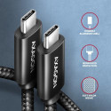 Axagon BUCM2-CM25AB Ladekabel USB-C zu USB-C 2.0, 2,5 m, PD 240 W 5 A, ALU - Schwarz - 2,5 Meter lan