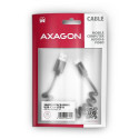 Axagon Data and charging USB 2.0 cable length 1.1 m. 3A. Black twisted. USB cable USB A USB C