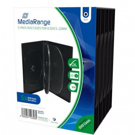 MediaRange BOX35-6 optical disc case DVD case 6 discs Black