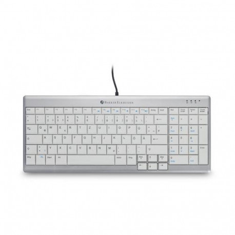 BakkerElkhuizen UltraBoard 960 Standard Compact keyboard Office USB QWERTZ Swiss Silver, White