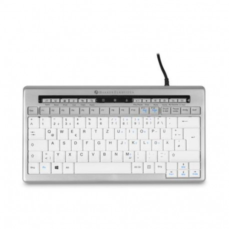 BakkerElkhuizen S-board 840 keyboard Office USB QWERTZ German Light grey, White