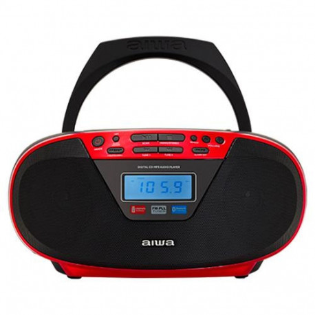 Aiwa BBTU-400RD portable stereo system Analog & digital 6 W FM Red MP3 playback