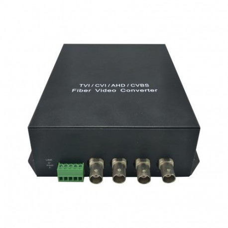 LevelOne 4-Channel BNC over Fiber Optic Extender Kit, 20km