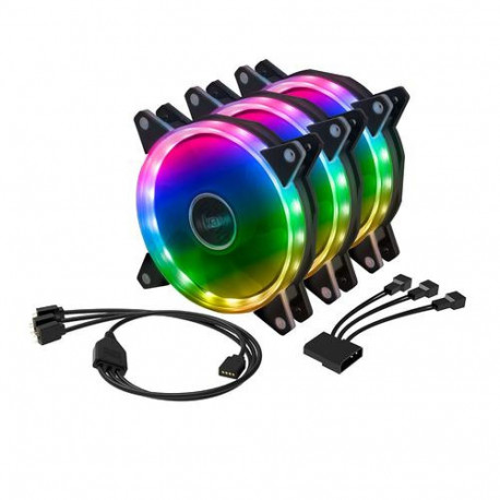 Akasa VEGAS AR7 Computer case Heatsink/Radiator 12 cm Black, Transparent 3 pc(s)