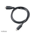 Akasa C/micro-B, 1m USB cable USB 3.2 Gen 2 (3.1 Gen 2) USB C Micro-USB B Black