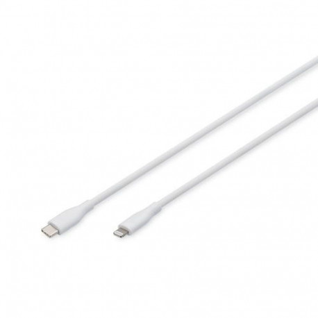 Digitus Lightning silicone connection cable, USB-C - Lightning, 2m, white