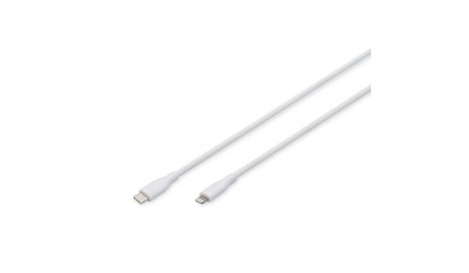 Digitus Lightning silicone connection cable, USB-C - Lightning, 1m, white