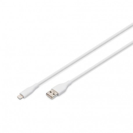 Digitus Lightning silicone connection cable, USB-A - Lightning 2m, white