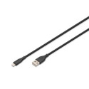 Digitus Lightning silicone connection cable, USB-A - Lightning 0.5m, black