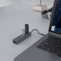 Savio AK-57 USB-C - 3 x USB-A HUB with RJ-45 Gigabit Ethernet adapter 5000 Mbit/s grey 2 x USB 3.2 G