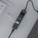 Savio AK-57 USB-C - 3 x USB-A HUB with RJ-45 Gigabit Ethernet adapter 5000 Mbit/s grey 2 x USB 3.2 G