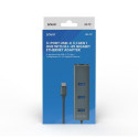 Savio AK-57 USB-C - 3 x USB-A HUB with RJ-45 Gigabit Ethernet adapter 5000 Mbit/s grey 2 x USB 3.2 G