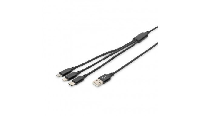 Digitus 3-in-1 USB charging cable, 1m