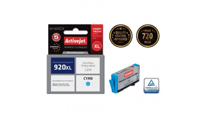 Activejet AH-920CCX ink (replacement for HP 920XL CD972AE; Premium; 12 ml; cyan)