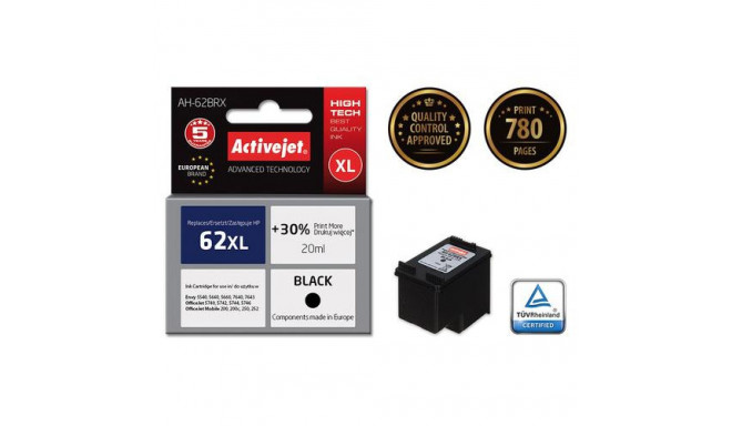Activejet AH-62BRX ink (replacement for HP 62XL C2P05AE; Premium; 20 ml; black)