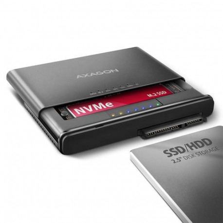 Axagon ADSA-CC USB-C 10Gbps - NVMe M.2 SSD & SATA 2.5/3.5 SSD/HDD CLONE MASTER 2 - Digital/D