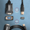 Axagon ADS-1PQN USB-A 2.0 - serial RS-232 DB9-M FTDI adapter cable 1.5m - Adapter - Digital/Daten se