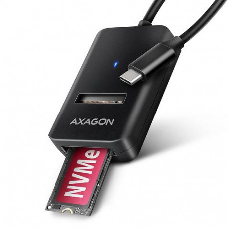 Axagon ADM2-CM USB-C 10Gbps - M.2 NVMe &amp; SATA SSD adapter, 10cm USB-C cable
