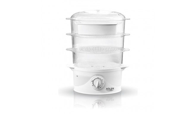 Adler AD 633 steam cooker 3 basket(s) Freestanding 800 W White