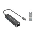 Conceptronic ABBY14B 2.5G Ethernet USB 3.2 Gen 1 Adapter with USB Hub, 2.5GbE, USB-A x 2, USB-C x 2