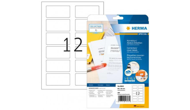 HERMA QR code labels A4 80x40 mm white paper matt opaque 300 pcs.