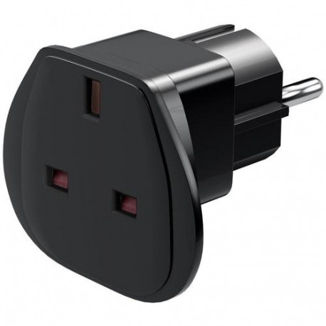 Goobay Travel Adapter UK to EU, Black