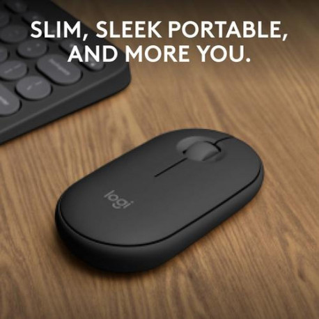 Logitech Pebble 2 M350s mouse Travel Ambidextrous RF Wireless + Bluetooth Optical 4000 DPI