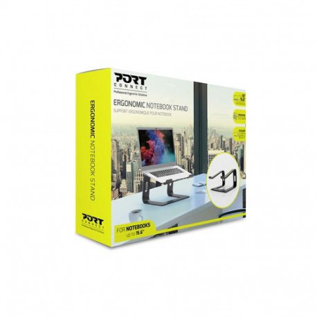 Port Designs 901103 laptop stand Aluminium, Black 39.6 cm (15.6")
