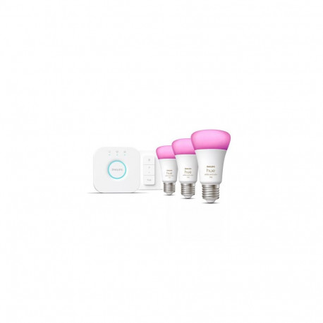 Philips Hue White and colour ambience Starter kit: 3 E27 smart bulbs (1100) + dimmer switch