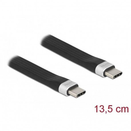 DeLOCK USB 3.2 Gen 2 FPC Flat Ribbon Cable USB Type-C to USB Type-C 13.5 cm PD 3 A E-Marker