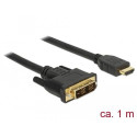 DeLOCK 85582 video cable adapter 1 m HDMI Type A (Standard) DVI-D Black