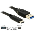 DeLOCK 1m USB3.1-C/USB3.1-A USB cable USB 3.2 Gen 2 (3.1 Gen 2) USB A USB C Black