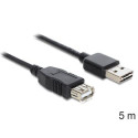 DeLOCK EASY-USB 2.0-A - USB 2.0-A, 5m USB cable USB A Black