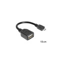 DeLOCK USB micro-B - USB 2.0-A, 0.18m USB cable Micro-USB B USB A Black