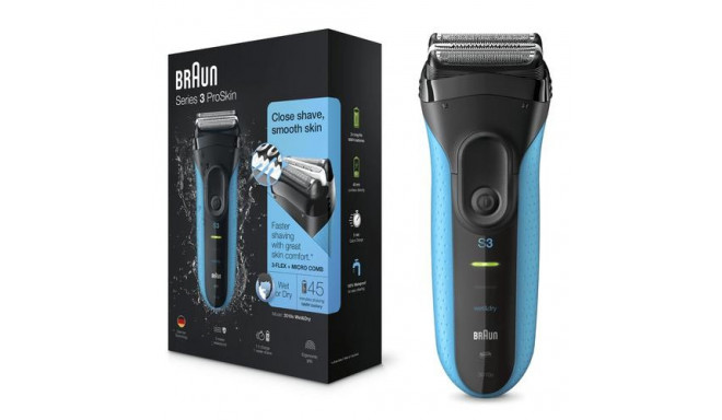 Braun Series 3 3010 Wet &amp; Dry Foil shaver Trimmer Black, Blue
