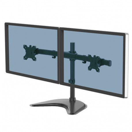 Fellowes Seasa Dual Monitor Arm - Freestanding Monitor Mount for 8KG 27 inch Screens - Ergonomic Adj