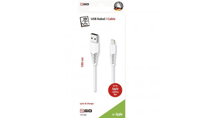 2GO 797288 lightning cable 1 m White