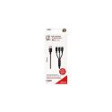 2GO 797153 USB cable 1.5 m USB B USB C/Micro-USB B/Lightning Black