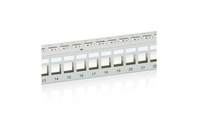 Equip 24-Port Keystone Cat.6 Shielded Patch Panel, Light Grey