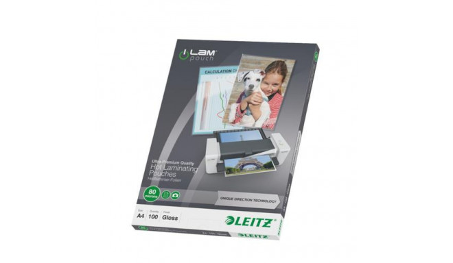 Leitz iLAM Ultra-premium Glossy A4 Laminating Pouches with UDT, 80 microns. Pack of 100.