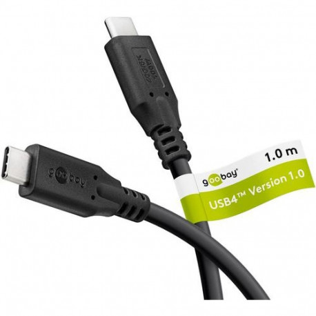 Goobay 74191 USB cable USB4 Gen 2x2 1 m USB C Black