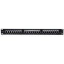 Intellinet Patch Panel, Cat6a, FTP, 24-Port, 1U, Shielded, 90° Top-Entry Punch Down Blocks, Black