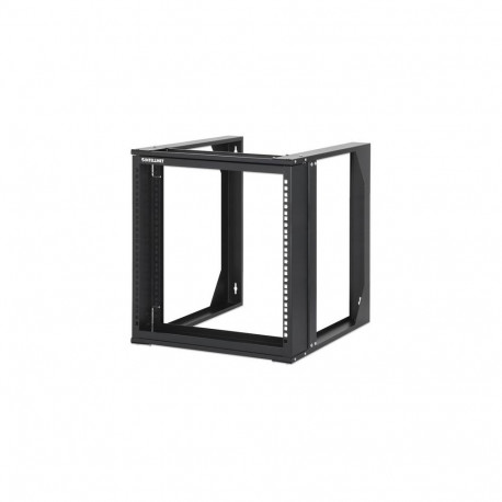 Intellinet 19" Wall Mount Open Frame Network Rack, 9U, Front-hinged Swing Frame Flat Pack, 2-Po