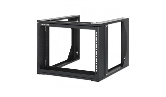 Intellinet 19" Wall Mount Open Frame Network Rack, 6U, Front-hinged Swing Frame Flat Pack, 2-Po